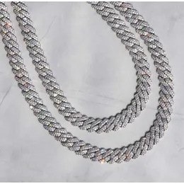 18mm 22inch Custom Size Chain Link Fencing d Moissanite S925 Silver Cuabn for Men Cuban