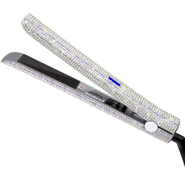 Hair Straighteners Titanium Flat Iron for Hairs Professional Diamond Hairing Straightener 2 in 1 Straightening Curling Flattenin3641561