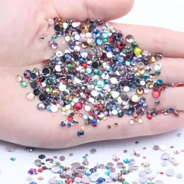 Nail Art Decorations Mixed Colors Non Fix Resin Rhinestones 2-6mm And Sizes Round Flatback Glue On Stones DIY Nails Garment Supplies