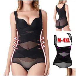 Intimo modellante da donna Intimo modellante da donna Sha Pantaloni Vita sui fianchi Riacquista il controllo Camicia Clip e zip Trainer Forma schiena bassa Indossare Canotta Drop Delive Otafy