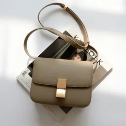 Evening Bags Genuine Leather Tofu Luxury Designer Women Crossbody Purse Quality Brand Bag Ladies Small Shoulder Messenger