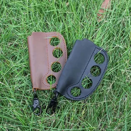 Storage Cowhide American Outdoor Set Tiger Finger Bag Blackmeans Lighter Leather Case 608615