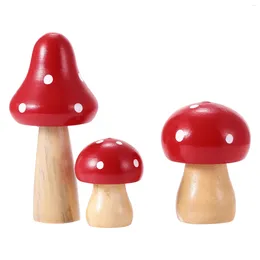 Garden Decorations Supvox 3 Pcs Simulated Mushroom Wooden Sculpture Artificial Micro Landscape Desktop Ornament Home Office Supplies