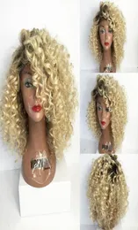 Lockige Ombre Blonde Volle Spitze Echthaar Perücken 1B613 Brasilianische NonRemy Ombre Lockige Spitze Front Echthaar Mit Baby Haar6752240