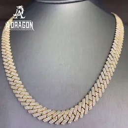 Fashion Custom Iced Out Necklace Moissanite Chain Passes Diamond Tester Hip Hop Cuban Bracelet