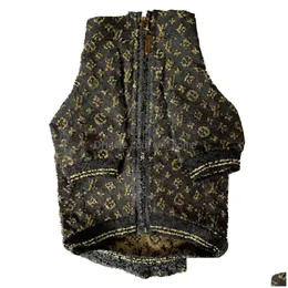Piesowa odzież designer klasyczny żakard logo czarna kurtka spódnica kota katarki ubrania fadou fadou schnauzer Teddy Sling sukienka upuszcza H DHU37