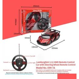 Мягкие плюшевые животные, 4 канала, 112, 4WD, колесо, игрушечный автомобиль с дистанционным управлением, Pla модель, рулевое управление, радиоуправляемый спортивный автомобиль Children039S, подарки Orn6448432 Dhokh