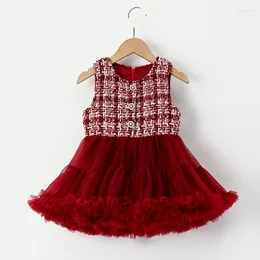 소녀 드레스 여자 Tutu Dress Fluffy Tulle Sleeveless Vest Princess Pettiskirt Kids Ballet Party Performance for Children L230