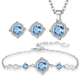 Set di gioielli con diamanti da laboratorio solitario set 925 cravatta per orecchini a vento in argento sterling per donne gioielli da moissanite nuziale