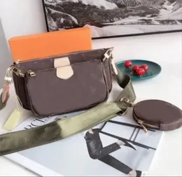 Luxus-Tragetaschen, Umhängetasche, Geldbörse, Designer-Handtasche, Messager-Taschen, Marke, Umhängetaschen, Leder, Damen-Mini-3-teiliges/Set-Geldbörse, zusammengesetzte alte Blume, 25 cm, Geschenk