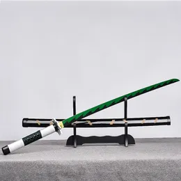 104cm 악마 슬레이어 Katana kamada tanjirou bamboo sword cosplay prop 나무 모델 키즈 선물 닌자 블레이드 katana 장식