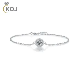 Armreifen KOJ 925 Sterling Silber Moissanit Armband 5,0 mm 0,5 CT Diamant Edelstein Armbänder für Frauen Hochzeitsgeschenke für Gäste