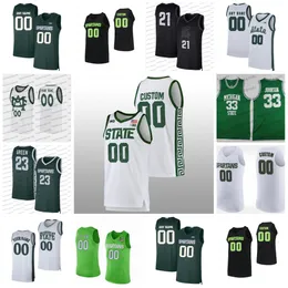 مخصص MSU كرة السلة القميص Xavier Booker Coen Carr Jeremy يخشى Gehrig Normand Nick Sanders Jerseys