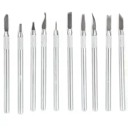 Tools 10Pcs Alloy Jewelry Wax Carving Pen Engraving Knife Pottery Clay Sculpture Blade Sculpting Carving Modeling Tool Jewelry Tool