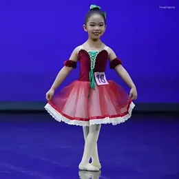 스테이지웨어 2024 Long Ballet Tutu Dress Kids 성인 여성 로맨틱 백조 호수 댄스 발레리나 의상 소녀
