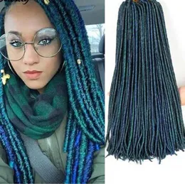 Faux Locs szydełka przedłużanie włosów syntetyczne dreadlocs jumbo warkocz włosy szydełka locs locs zielone plecionki włosy 18quot 24rootspa9089886