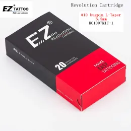 針RC1007M1C1 EZ Revolution Tattoo Needles Cartridge Curved /Round Magnum＃10 0.30mm Ltaper 5.5mm安全膜20PCS /ボックス