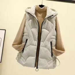 Waistcoats Detachable Hood Zip Up Waistcoat Women Spring Autumn Winter Fashion Casual Female Nice Warm Woman Vest Outerwear Cheap Wholesale