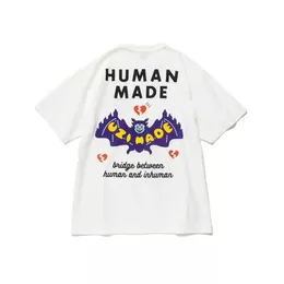 Mens camisetas novas humanas Made Uzi Vert Bat Cartoon Print 1 Melhor Qualidade Moda T-shirt Casual O-pescoço Tees Homens Mulheres Anime Tshirts J240221