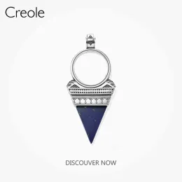 Pendants Pendant Triangle Blue Lazuli Amulet 925 Sterling Silver 2021 Brand New Vintage Jewelry Accessories Mysticism Gift For Women Men