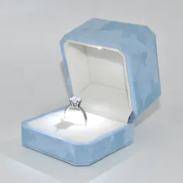 디스플레이 2024 새로운 고급 팔각형 LED 반지 상자 제안 결혼식 생일 어머니의 날 보석 선물 포장