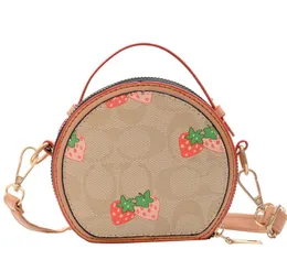 Handbags Leather Desinger Kids Flower Print Chain Handbags Embossing Circar Bucket Bags Pu Messenger Coin Purse Single Shoder Bag