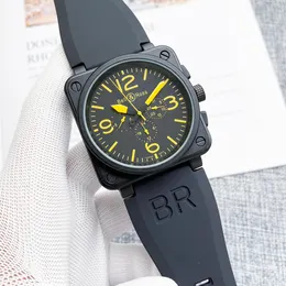 2024 New Men Wristwatches Mens Bell 자동 기계식 시계 갈색 가죽 검은 고무 로스 워치 시계