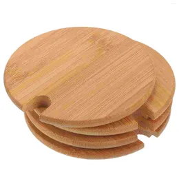 Dinnerware 4 Pcs Mug Lid Lids For Cups Covers Drink Heat-resistant Bamboo Accessory Beverage