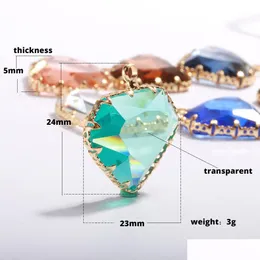 Encantos nova chegada mix cores diy coração cristal facetado balança encantos para colar pulseira pingentes de vidro transparente jewe dhgarden dh5xt