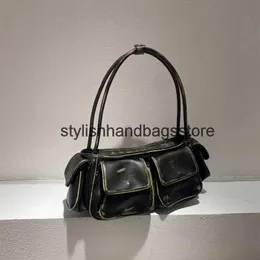 Bolsas de ombro vintage y2k bolsas de axilas para mulheres designer de luxo andbags e bolsas 202 novo em moto biker múltiplos bolsos quadrados soulderh24221