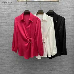 luxurious shirt women designer ladies fashion logo temperament lapel long sleeve high quality upper garment Feb 21