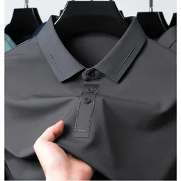 Business Casual Solid Color Mens Top Codzienne ubrania robocze Butique Mens 2024 Produkty koszula polo długie rękawowe sprężyna 240221