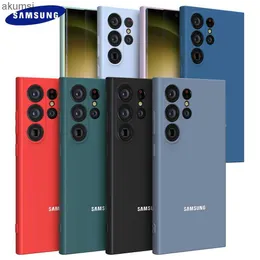 حالات الهاتف الخليوي لـ Samsung S24ultra S24Plus S24 Case Liquid Silicone Phone Wover for Galaxy S 24 Ultra Plus S24+ Coque Cover YQ240221