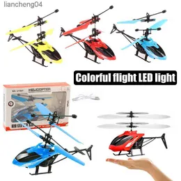Electric/RC Aircraft 1pc Two-Channel Suspension RC Helicopter Toy Remote Control Aircraft Charging Light LED Aircraft Toy Kids Gift for Children