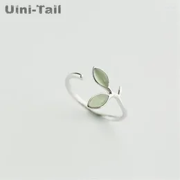 클러스터 반지 Uini-tail 925 티베트 실버 아트 작은 신선한 새싹 고양이의 눈 오프닝 링 패션 조수 흐름 고품질 보석 GN316