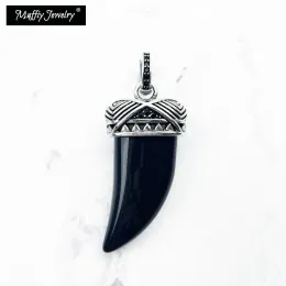 Pendants Pendant Maori Tooth 925 Sterling Silver Black Opal Europe Styling Fine Jewelry Accessories Fit Necklace Rebel Gift For Men Women