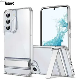 Obudowy telefonu komórkowego ESR dla Samsung S23 S22 Ultra Clear Case Kick -Stand dla Galaxy S22 Plus Metal Stand Case for Samsung S22 S20 TPU Cover YQ240221