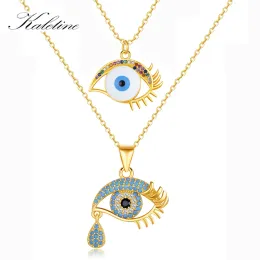 Pendants KALETINE Evil Eye Blue CZ Enamel Pendant Diy Goth Choker Necklace Bracelet Accessories Jewelry Making Turkish Chains