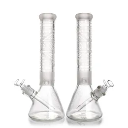 13.8 Inch Glass Bong Exquisite Patterns Dab Rig 7mm Thick Hookah Bubbler Ice Catcher Beaker Smoke Bong Water Pipe with 14mm Bowl And Downstem Smoke Accessory H664