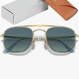 MARSHAL II Eyewear Sunglasses Men Women Eyeglass Real glass lenses Sun Glasses Female Male Gafas De Sol Hombre with Leather Box