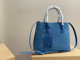 Denim Tote Bag Crossbody Handbag Shopping Bags Ladies Handbags Purse Canvas Material Genuine Leather Handle Fashion Letter Large Capacity