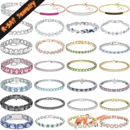 Bangles 2024 New Trends Original Bracelet Jewelry Charm Element Round Luxurious Crystal Adjustable Romantic Gift for Women With Logo