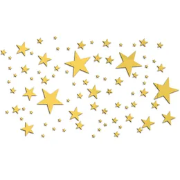 82pcs/set star 3d acrylic wall sticker mirror مرآة غير منتظمة مرآة مرآة الفن شارات الأطفال الديكور غرفة الديكور ديكور المنزل HW0188