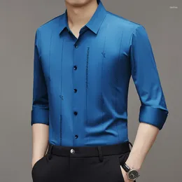 Men's Dress Shirts Camisas Para Hombres De Nueva Gama 2024 Vestidos Sociales Delgados Manga Larga Trabajos Ocio Empresarial