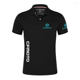 Camisetas masculinas Cfmoto 2024 Impressão em cores sólidas Esportes Secagem rápida Respirável Polos Business Casual Shorts Manga Camisetas Tops