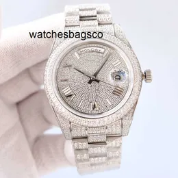 Mens Watch Clean Watch Mens Diamond 41mm Automatic Mechanical Stainless Steel Strap Fashion Numeral Dial