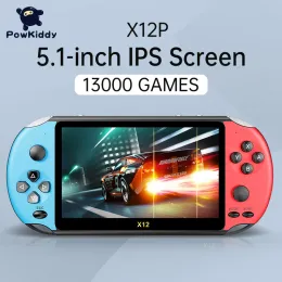 Игроки POWKIDDY, новая портативная игровая консоль X7 X12 Pro X70 в стиле ретро, встроенная 13000 + классические игры, портативные игровые плееры 4,3/5,1/7 дюймов