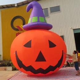 8mh (26 stóp) z dmuchawą Wholesale Custom Made Halloween nadmuchiwany model dyni z LED Light Switch, napełniając spersonalizowaną dekorację festiwalu Halloweens
