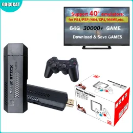 Konsoler Gogocat Retro Game Stick 4K 30000+ spel Videohandhållna spelkonsoler HD TV -låda för Nintendo 64/SNES/N64/SEGA/PS1/PSP/Arcade