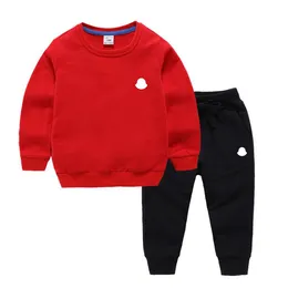 Conjunto de roupas para meninos e meninas primavera e outono suéter e calças de 2 peças roupas infantis jovens lazer esportes 1-12 anos